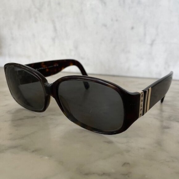 RALPH LAUREN Tortoiseshell Sunglasses Ivory Ribbon Mongram Temple 7585/S main image 16